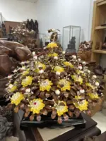 Bình Hoa Mai Vàng - Lá Gỗ Sưa, Bình Gỗ Mun Hoa MQ08 - Ảnh 2