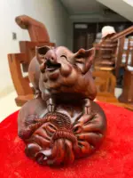 Tượng Heo Gỗ Trắc Việt Liền Khối Cao 19, Ngang 21, Sâu 18 - Ảnh 5