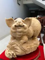 Tượng Heo Gỗ Ngọc Am Liền Khối To Mộc Đẹp Đang Lên Tuyết Cao 39, Ngang 43, Sâu 26