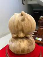 Tượng Heo Gỗ Ngọc Am Liền Khối To Mộc Đẹp Đang Lên Tuyết Cao 39, Ngang 43, Sâu 26 - Ảnh 4